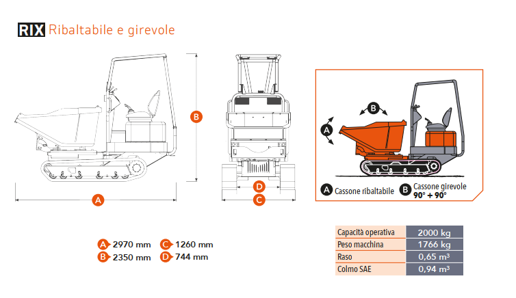 Cormidi C200 - Dumper cingolato 2000 kg | Made in Italy - 7